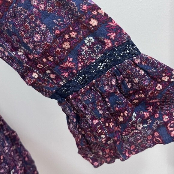 American Eagle long sleeve boho wrap top romper size medium - Picture 5 of 8